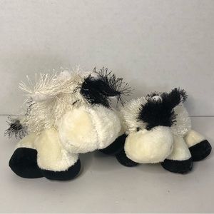 Ganz Wedkinz Cow and Lil’ Kinz Cow Plush Lot No Code Cow Mom and Baby